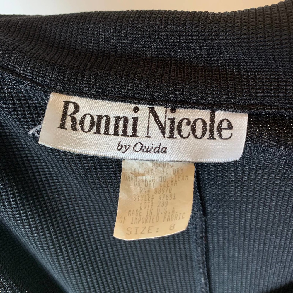 Vintage 90s MOD Ronni Nicole by Ouida Sleeveless Collared USA Made Midi Dress - Picture 9 of 9